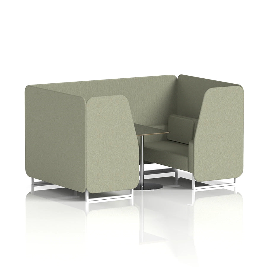 Brixworth Booth in Single Tone - 4 Seater with Black Table
