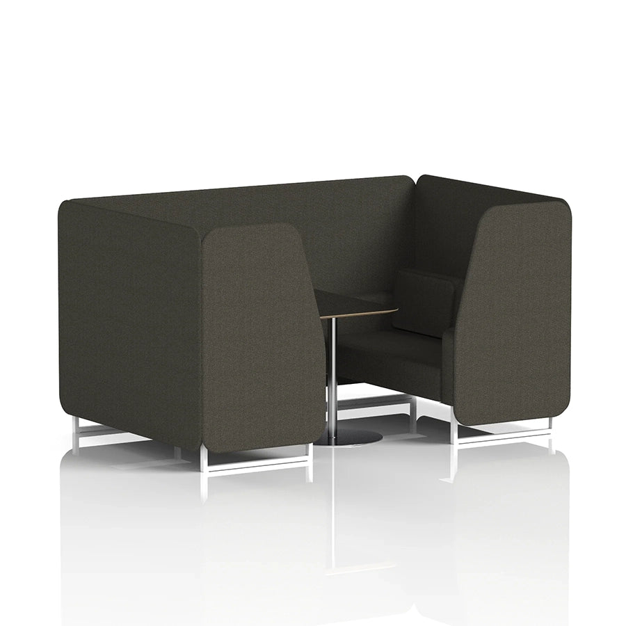 Brixworth Booth in Single Tone - 4 Seater with Black Table
