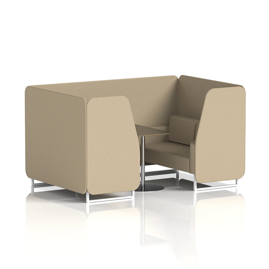 Brixworth Booth in Single Tone - 4 Seater with Black Table