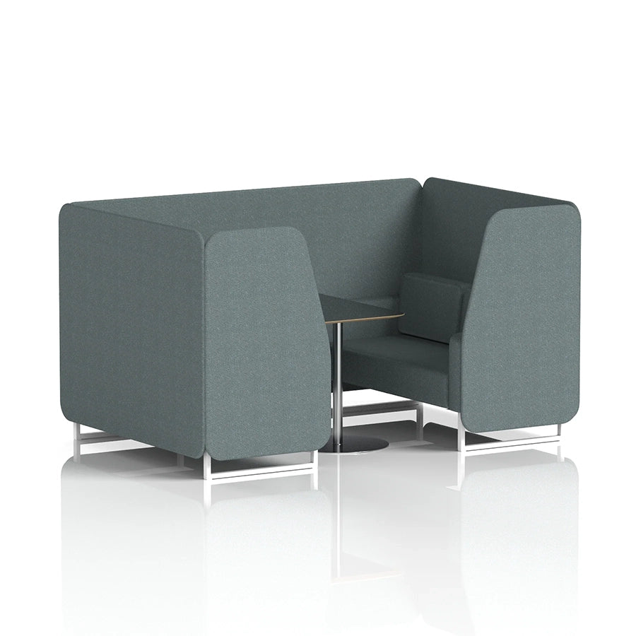 Brixworth Booth in Single Tone - 4 Seater with Black Table