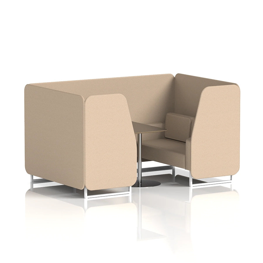 Brixworth Booth in Single Tone - 4 Seater with Black Table