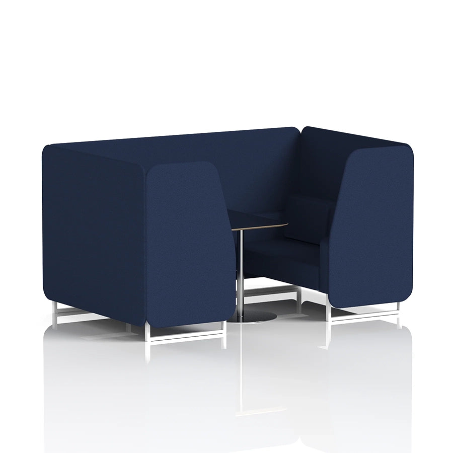 Brixworth Booth in Single Tone - 4 Seater with Black Table