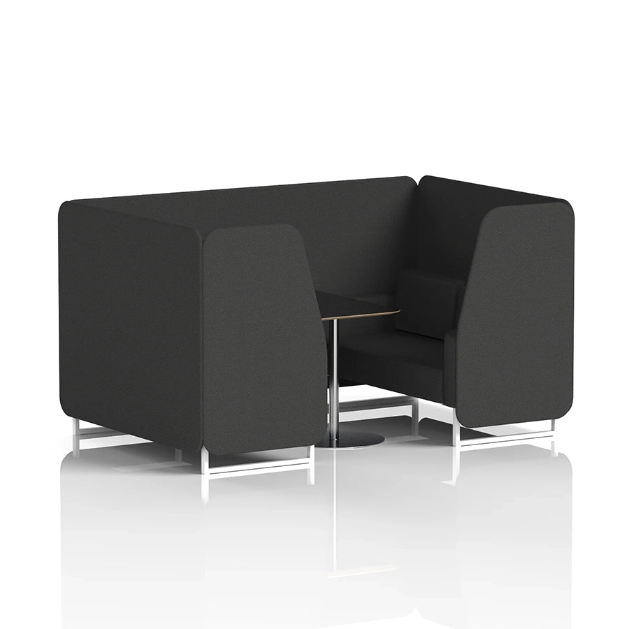Brixworth Booth in Single Tone - 4 Seater with Black Table