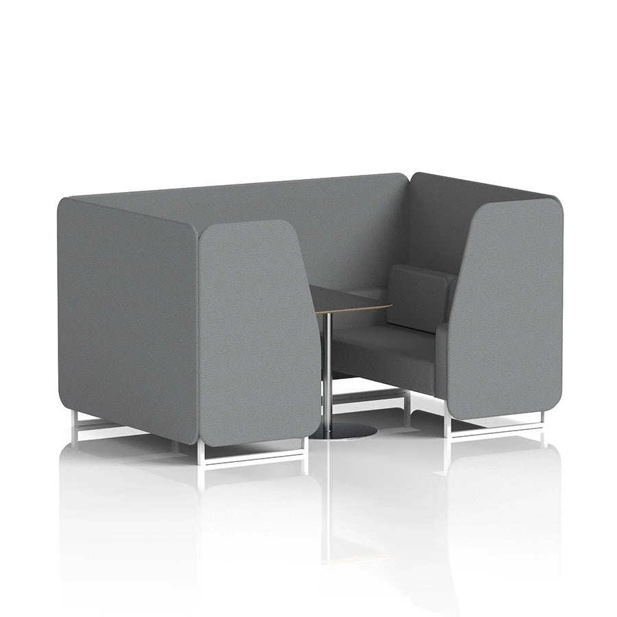 Brixworth Booth in Single Tone - 4 Seater with Black Table