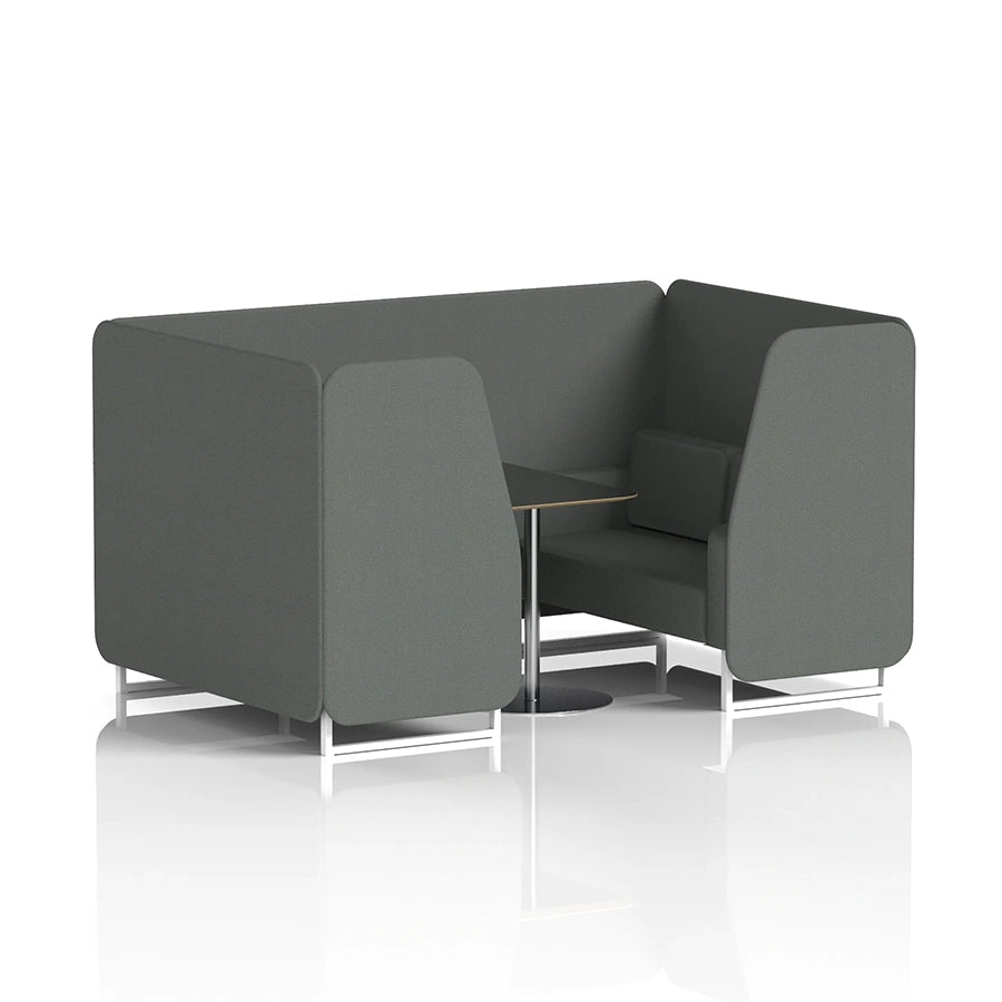 Brixworth Booth in Single Tone - 4 Seater with Black Table