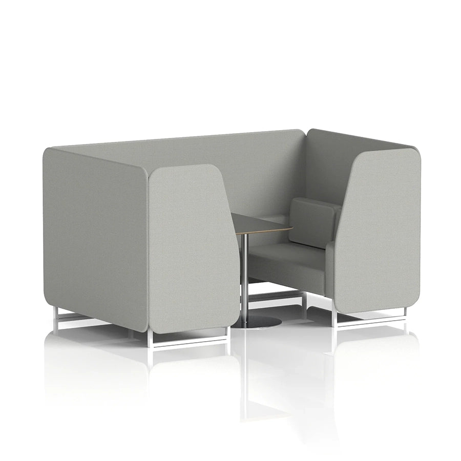 Brixworth Booth in Single Tone - 4 Seater with Black Table