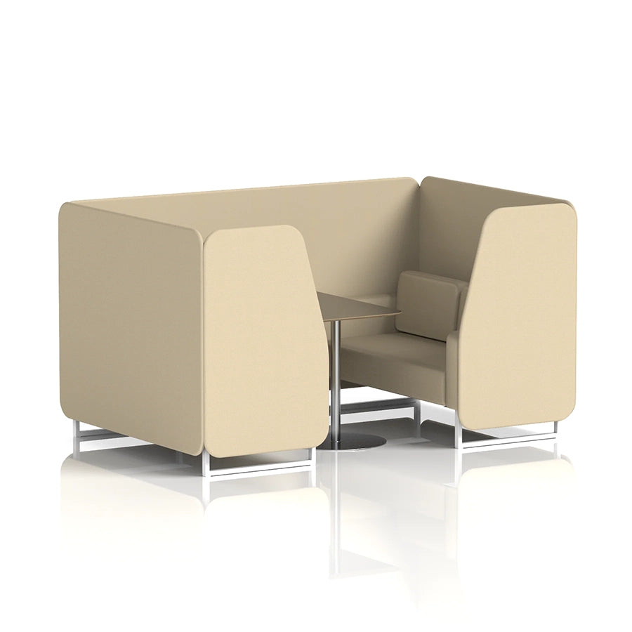 Brixworth Booth in Single Tone - 4 Seater with Black Table