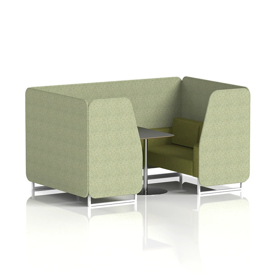 Brixworth Booth in Two Tone - 4 Seater with Black Table