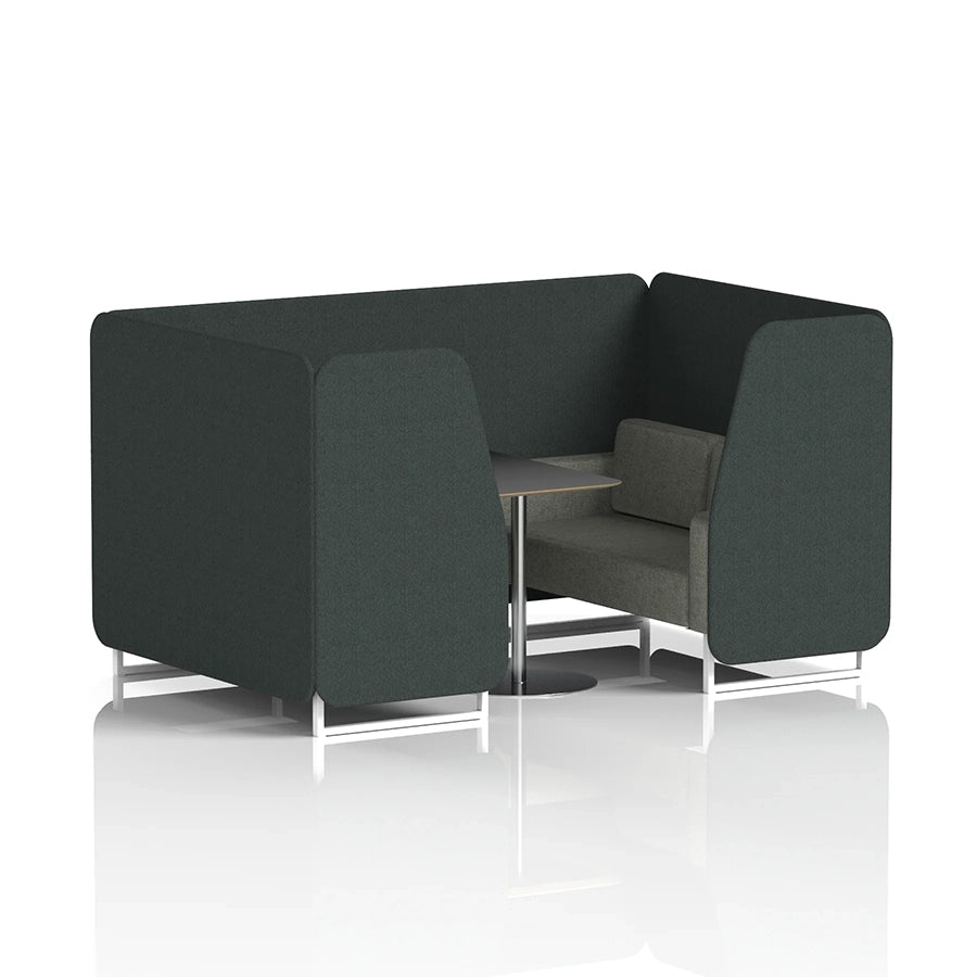 Brixworth Booth in Two Tone - 4 Seater with Black Table