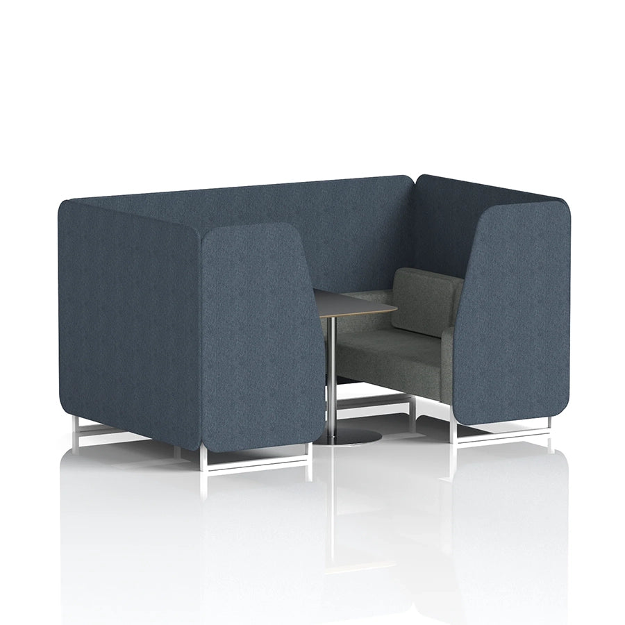 Brixworth Booth in Two Tone - 4 Seater with Black Table