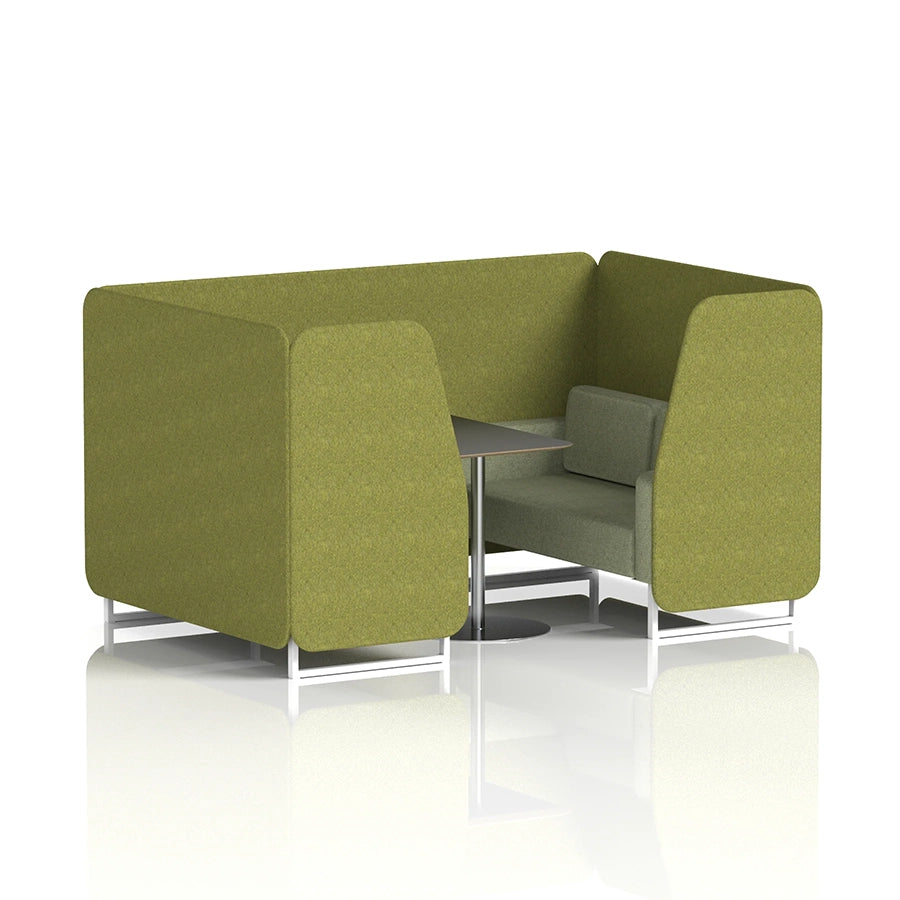 Brixworth Booth in Two Tone - 4 Seater with Black Table