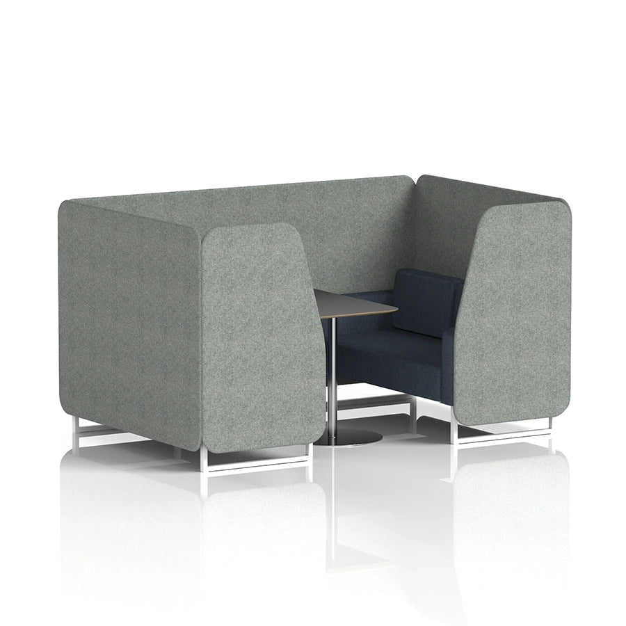 Brixworth Booth in Two Tone - 4 Seater with Black Table