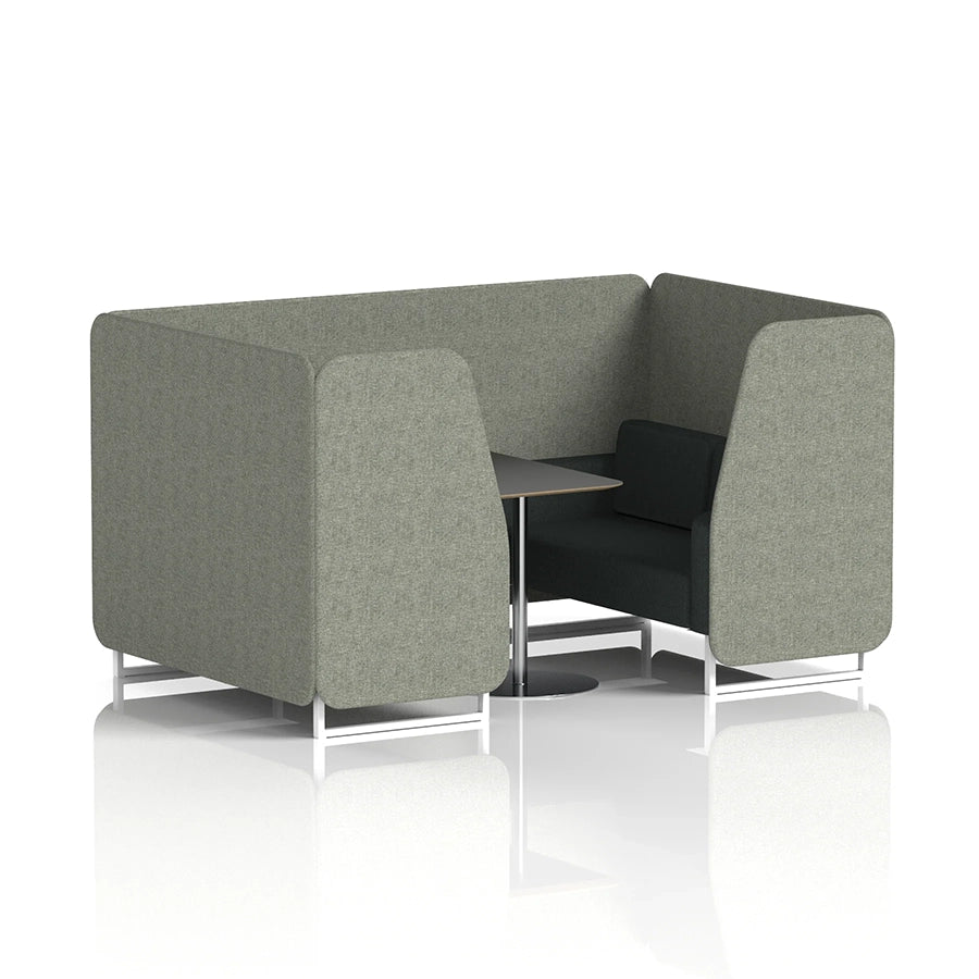 Brixworth Booth in Two Tone - 4 Seater with Black Table
