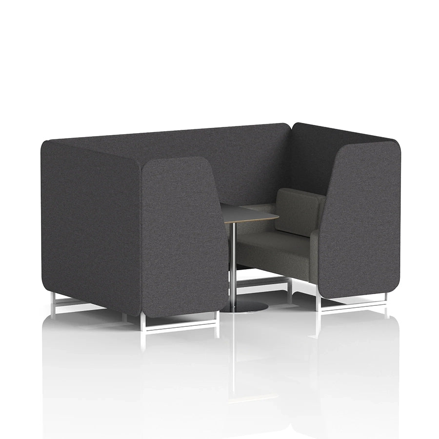 Brixworth Booth in Two Tone - 4 Seater with Black Table