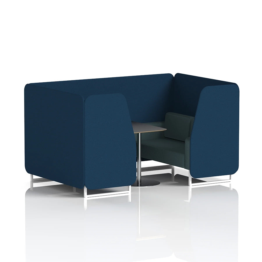Brixworth Booth in Two Tone - 4 Seater with Black Table