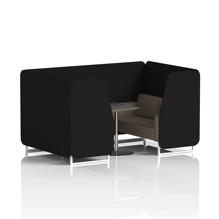 Brixworth Booth in Two Tone - 4 Seater with Black Table