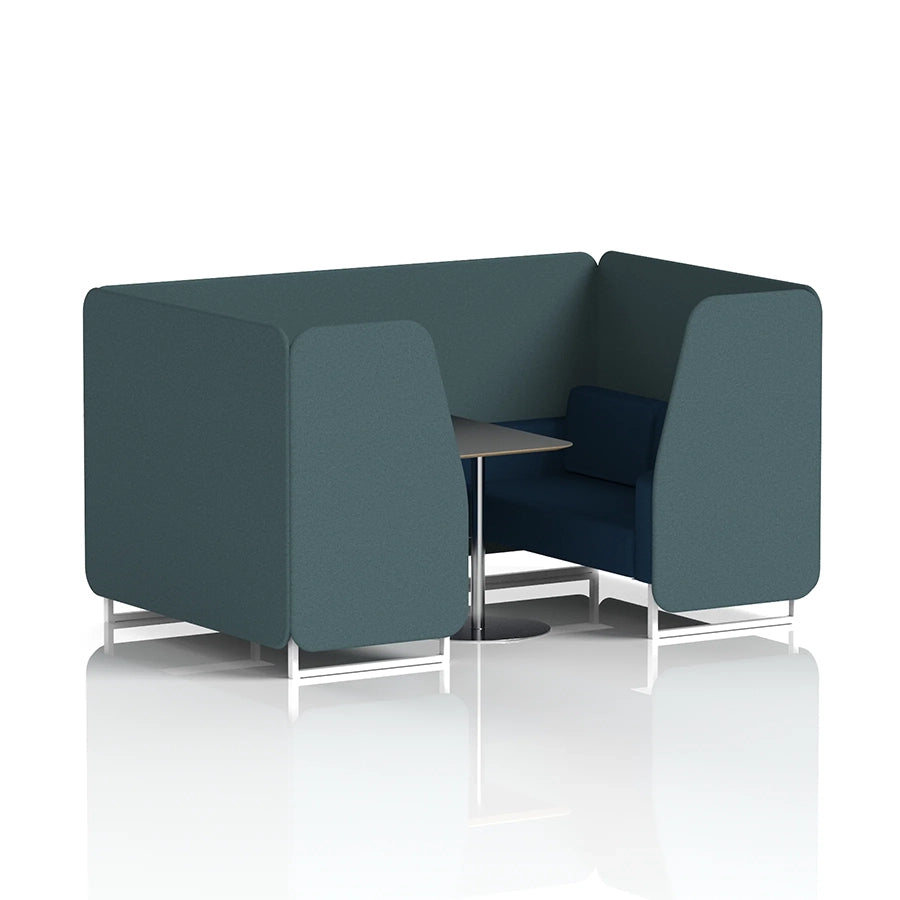 Brixworth Booth in Two Tone - 4 Seater with Black Table
