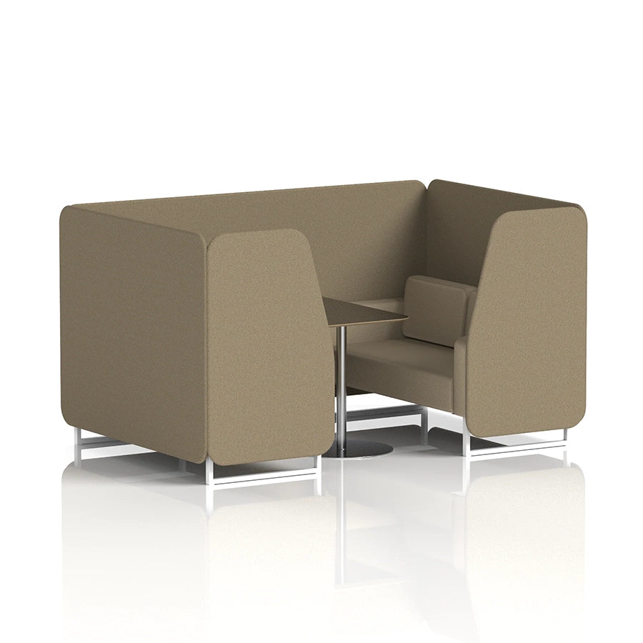 Brixworth Booth in Two Tone - 4 Seater with Black Table