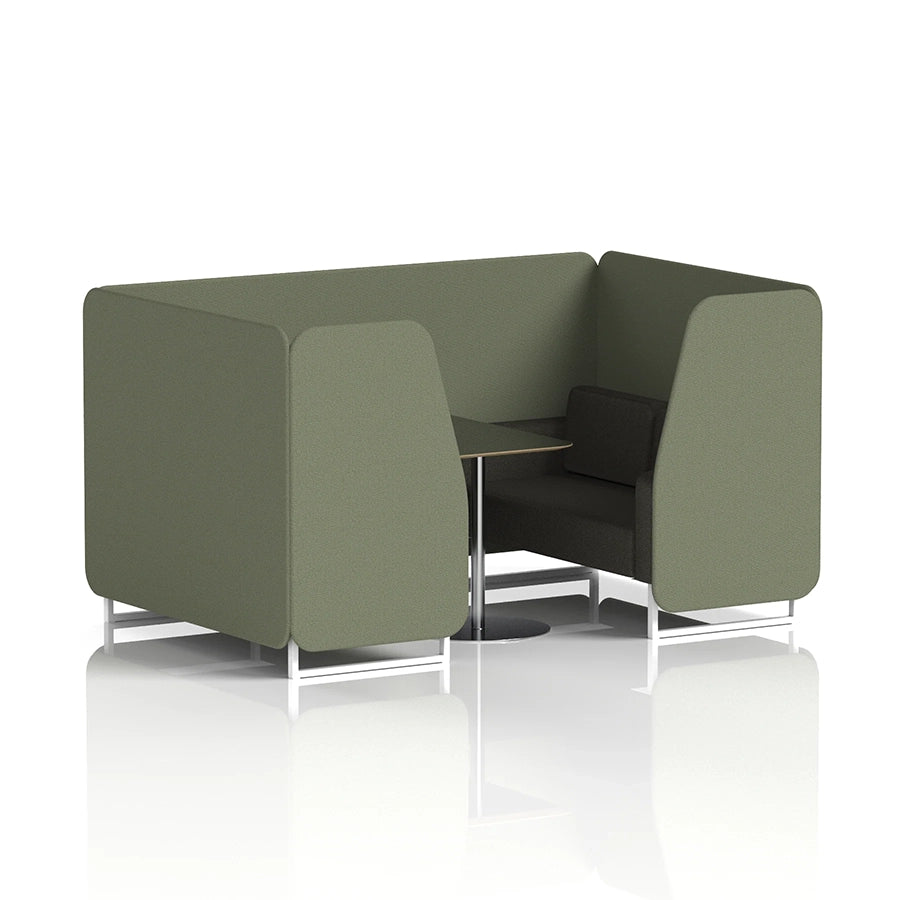 Brixworth Booth in Two Tone - 4 Seater with Black Table