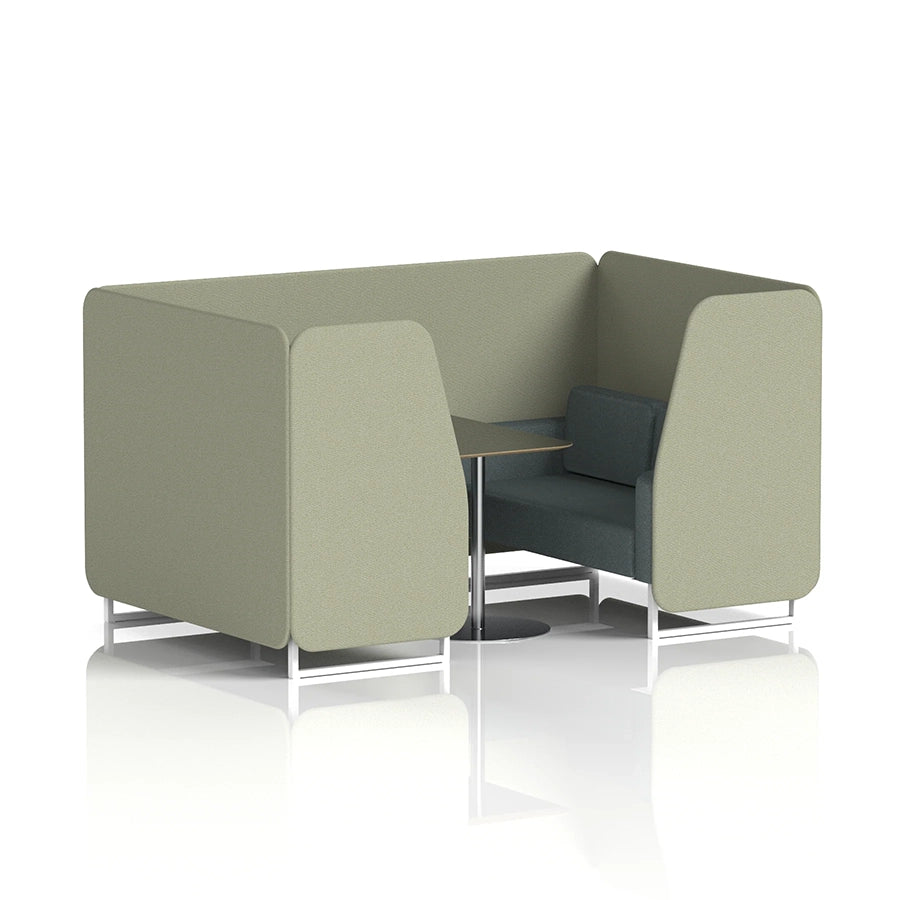 Brixworth Booth in Two Tone - 4 Seater with Black Table