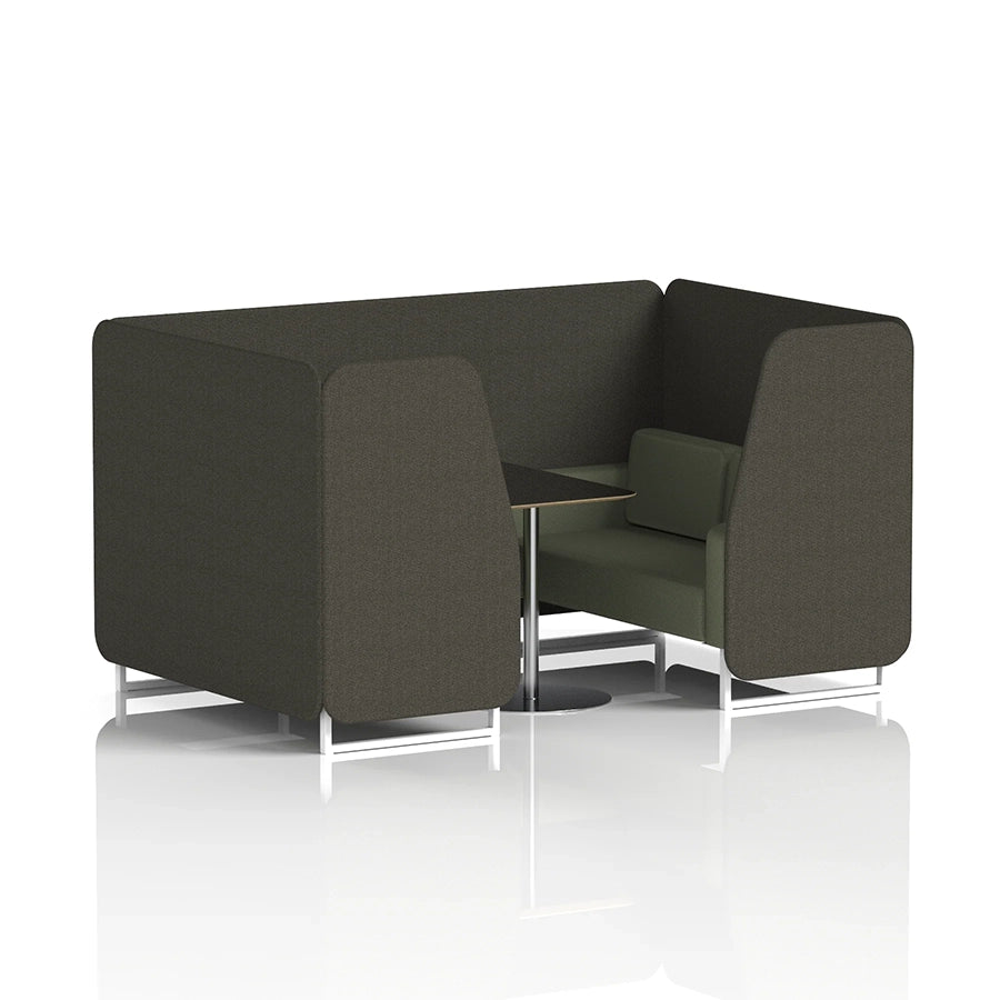 Brixworth Booth in Two Tone - 4 Seater with Black Table