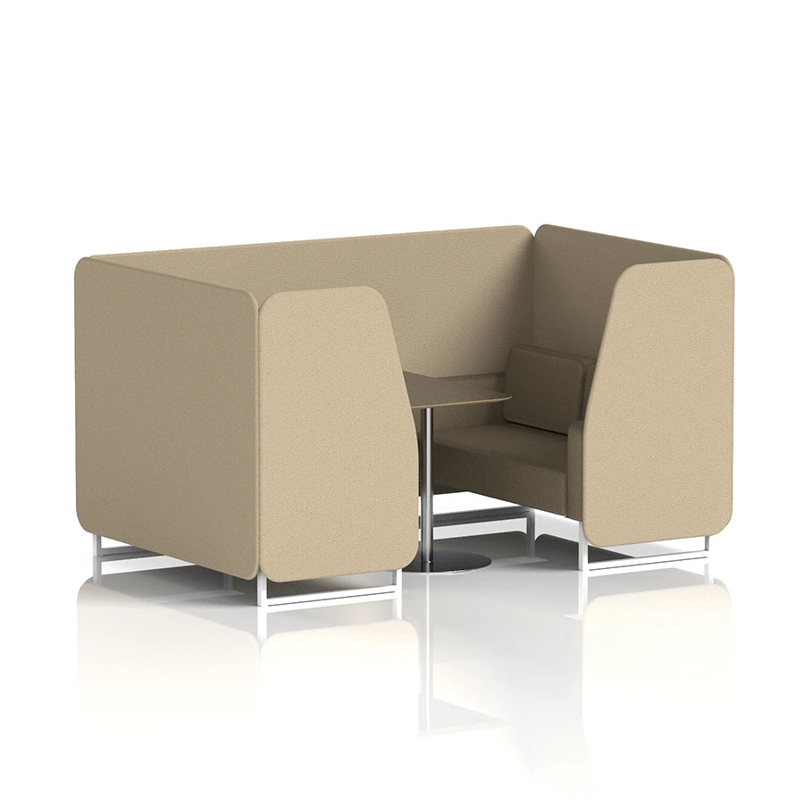 Brixworth Booth in Two Tone - 4 Seater with Black Table