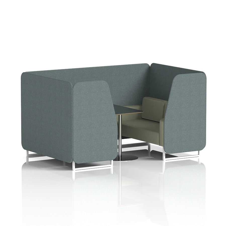 Brixworth Booth in Two Tone - 4 Seater with Black Table