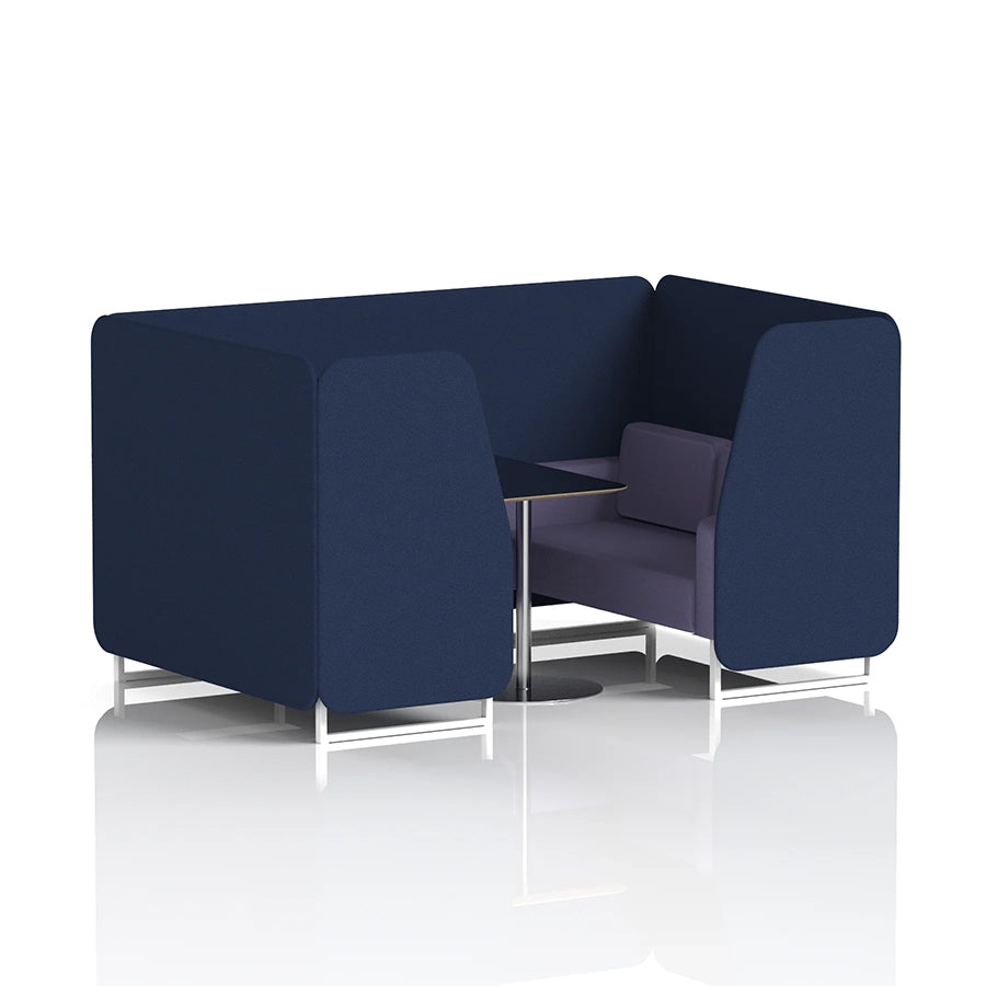 Brixworth Booth in Two Tone - 4 Seater with Black Table