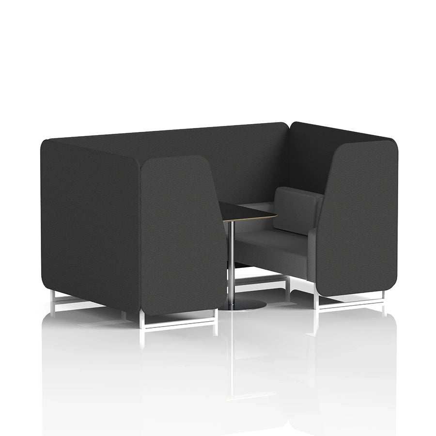 Brixworth Booth in Two Tone - 4 Seater with Black Table