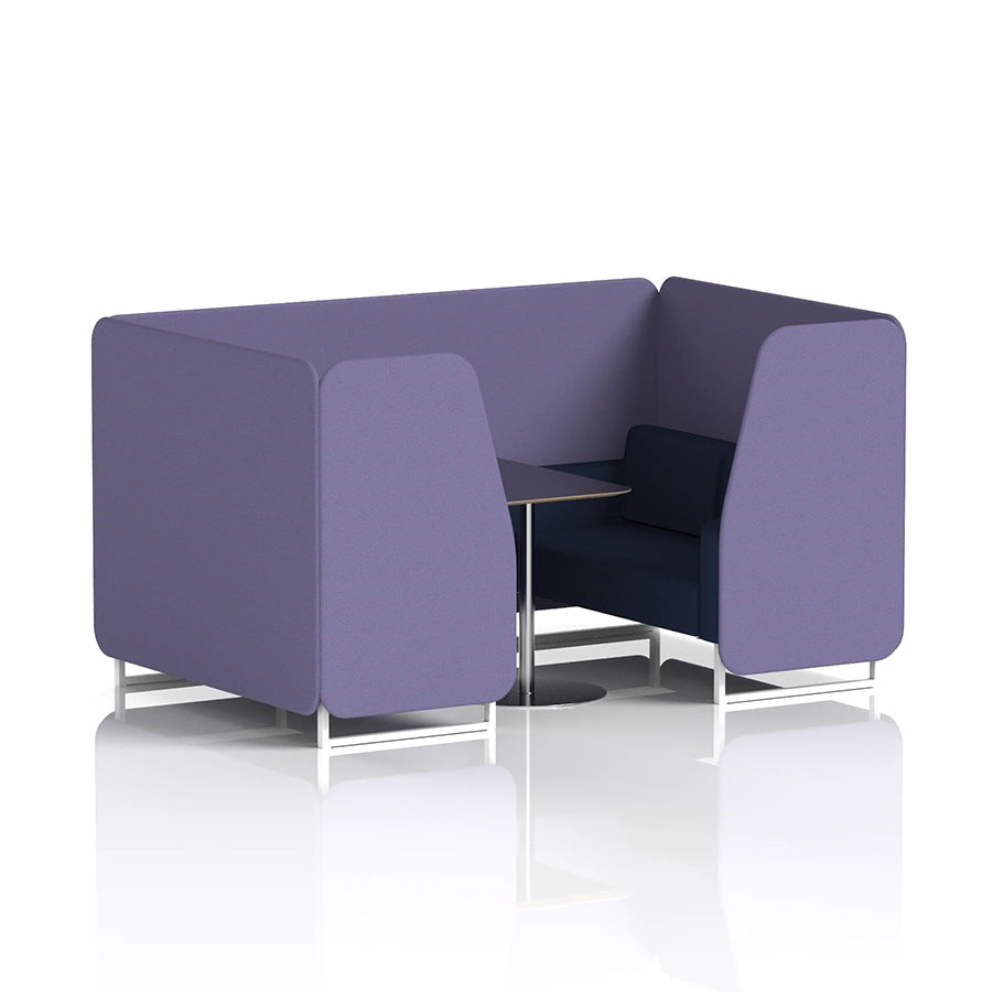 Brixworth Booth in Two Tone - 4 Seater with Black Table