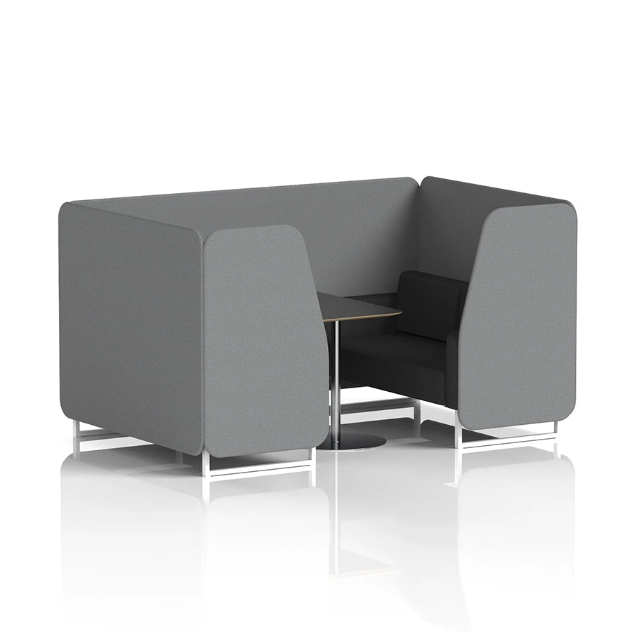 Brixworth Booth in Two Tone - 4 Seater with Black Table