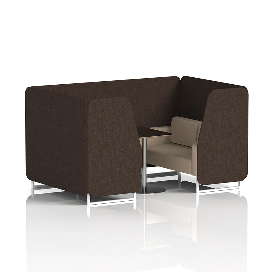 Brixworth Booth in Two Tone - 4 Seater with Black Table