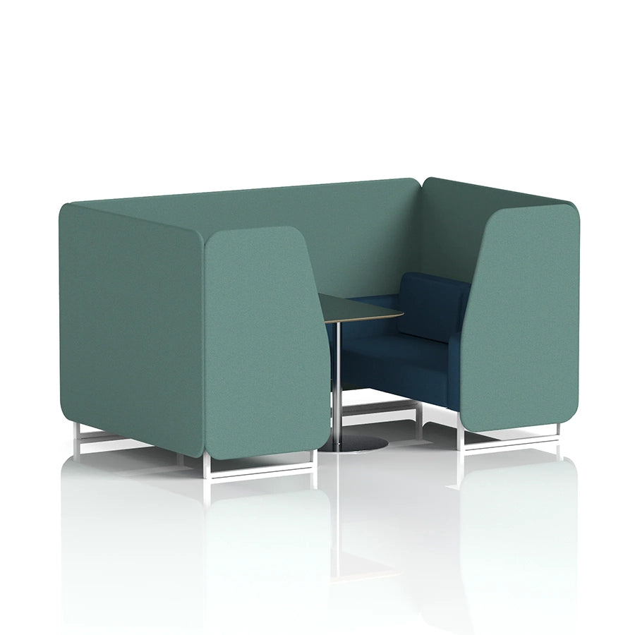 Brixworth Booth in Two Tone - 4 Seater with Black Table