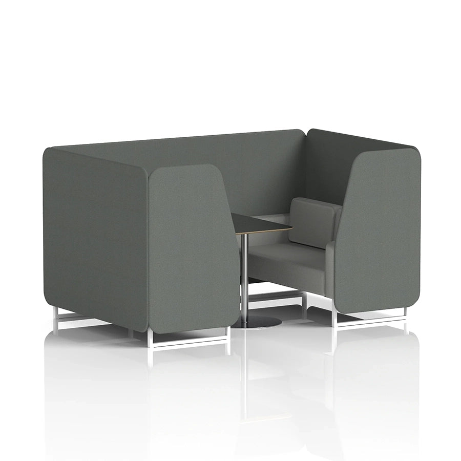 Brixworth Booth in Two Tone - 4 Seater with Black Table