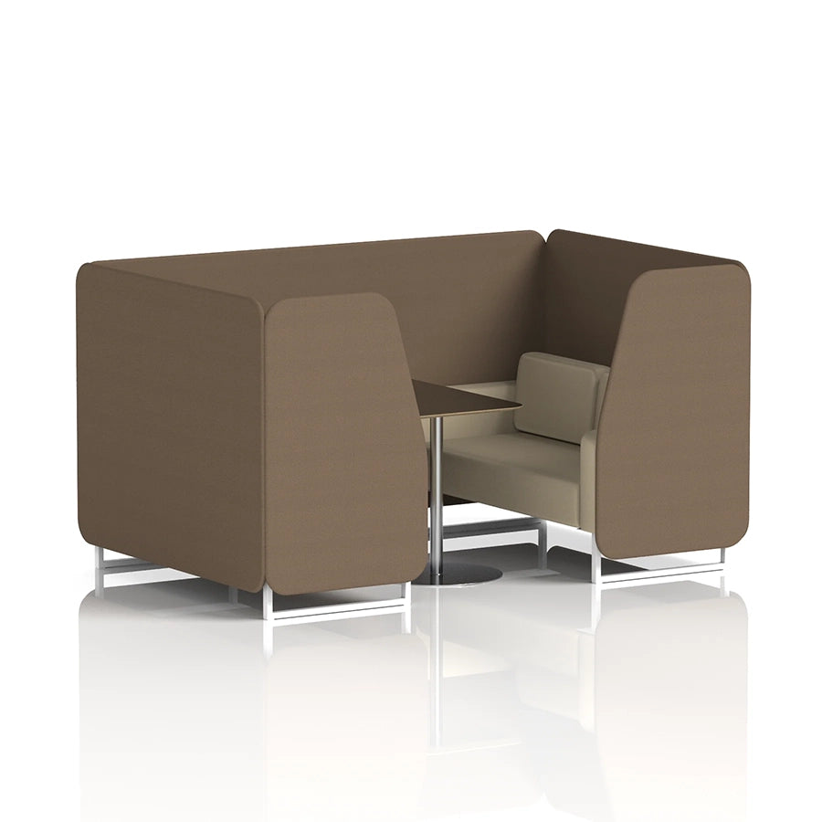 Brixworth Booth in Two Tone - 4 Seater with Black Table