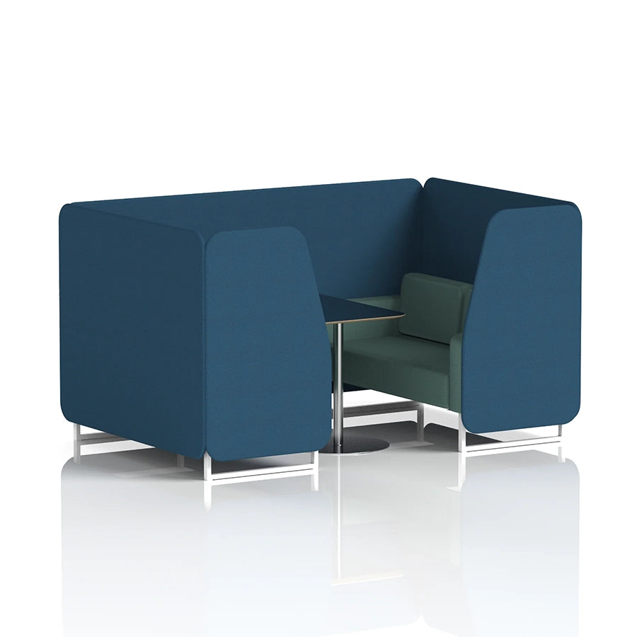 Brixworth Booth in Two Tone - 4 Seater with Black Table