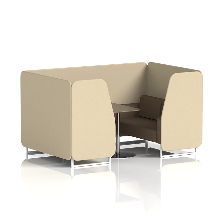 Brixworth Booth in Two Tone - 4 Seater with Black Table