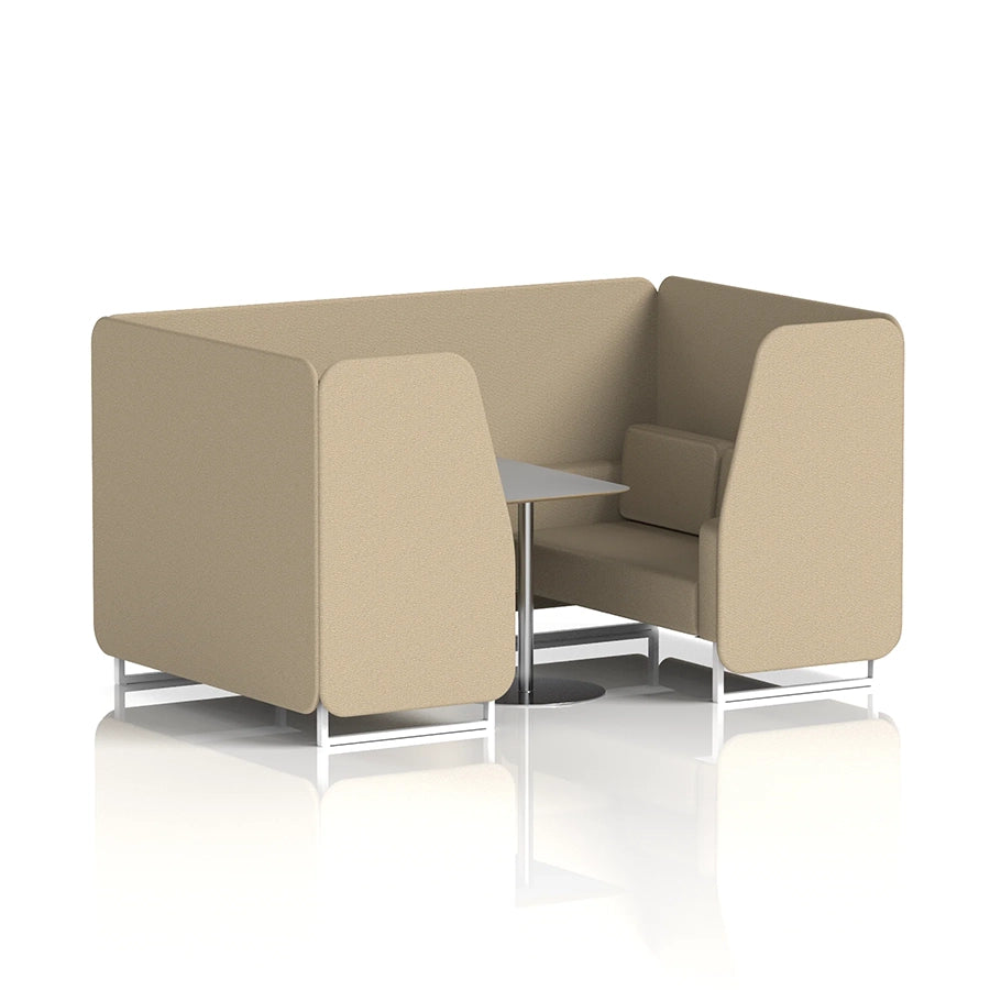 Brixworth Booth in Single Tone - 4 Seater with Grey Table