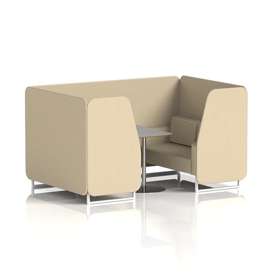 Brixworth Booth in Single Tone - 4 Seater with Grey Table
