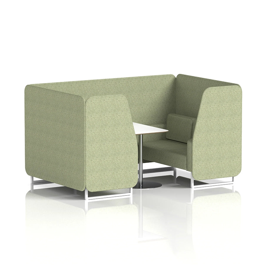 Brixworth Booth in Single Tone - 4 Seater with White Table