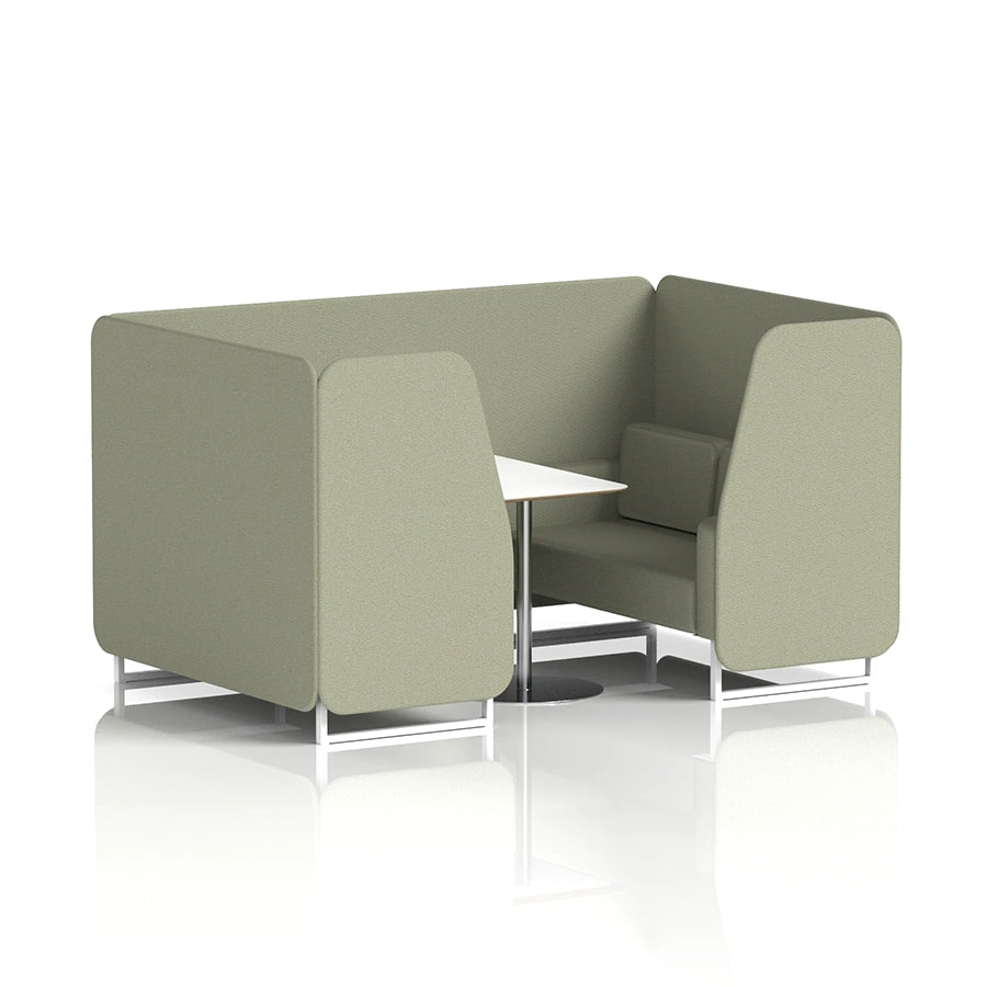 Brixworth Booth in Single Tone - 4 Seater with White Table
