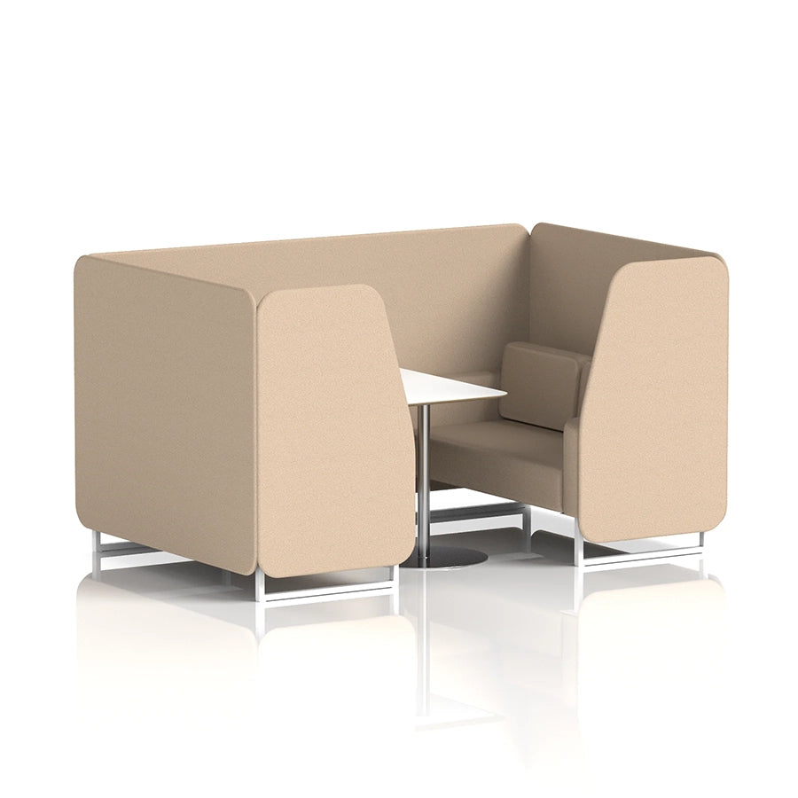 Brixworth Booth in Single Tone - 4 Seater with White Table