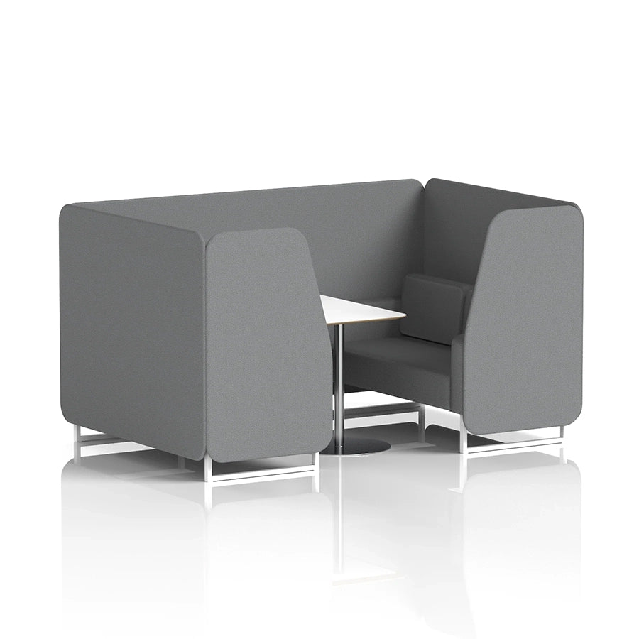 Brixworth Booth in Single Tone - 4 Seater with White Table