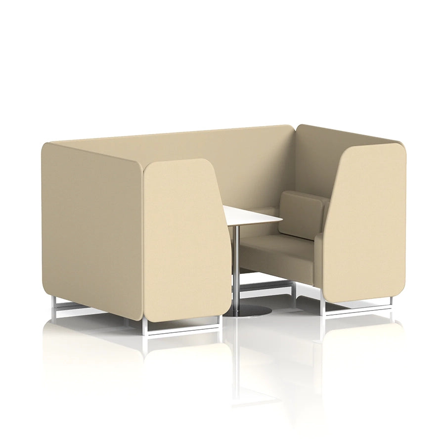 Brixworth Booth in Single Tone - 4 Seater with White Table