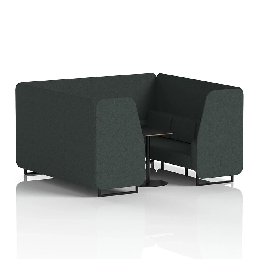 Brixworth Booth in Single Tone - 6 Seater with Black Table