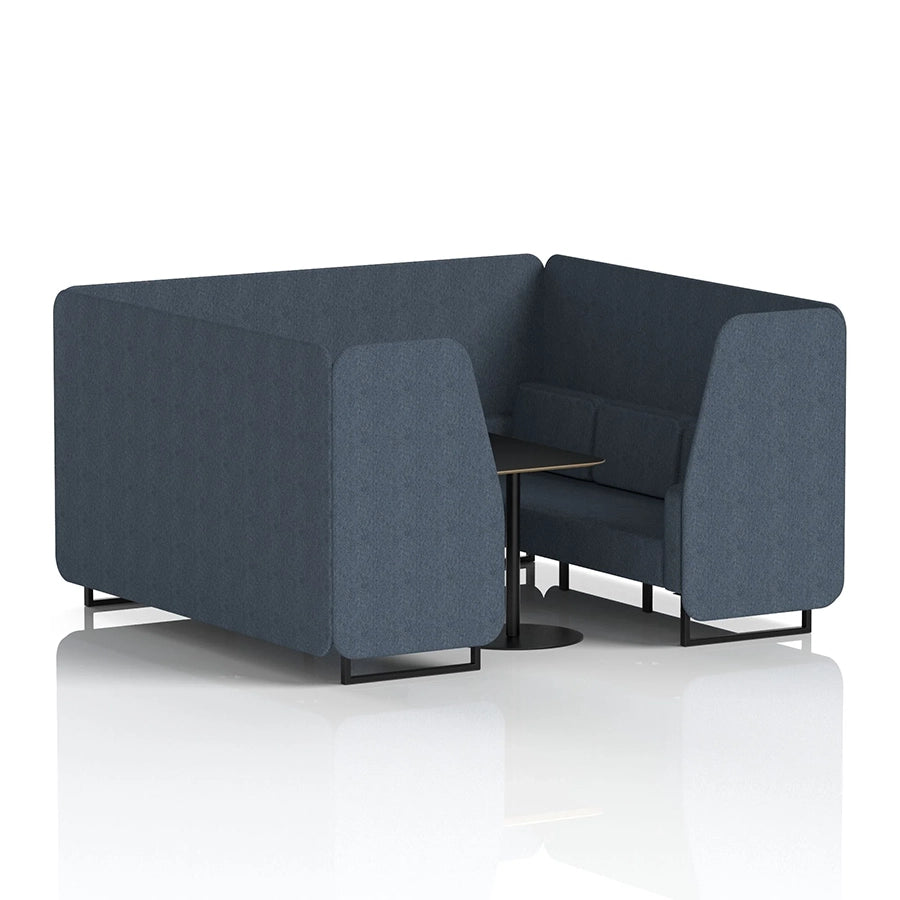 Brixworth Booth in Single Tone - 6 Seater with Black Table