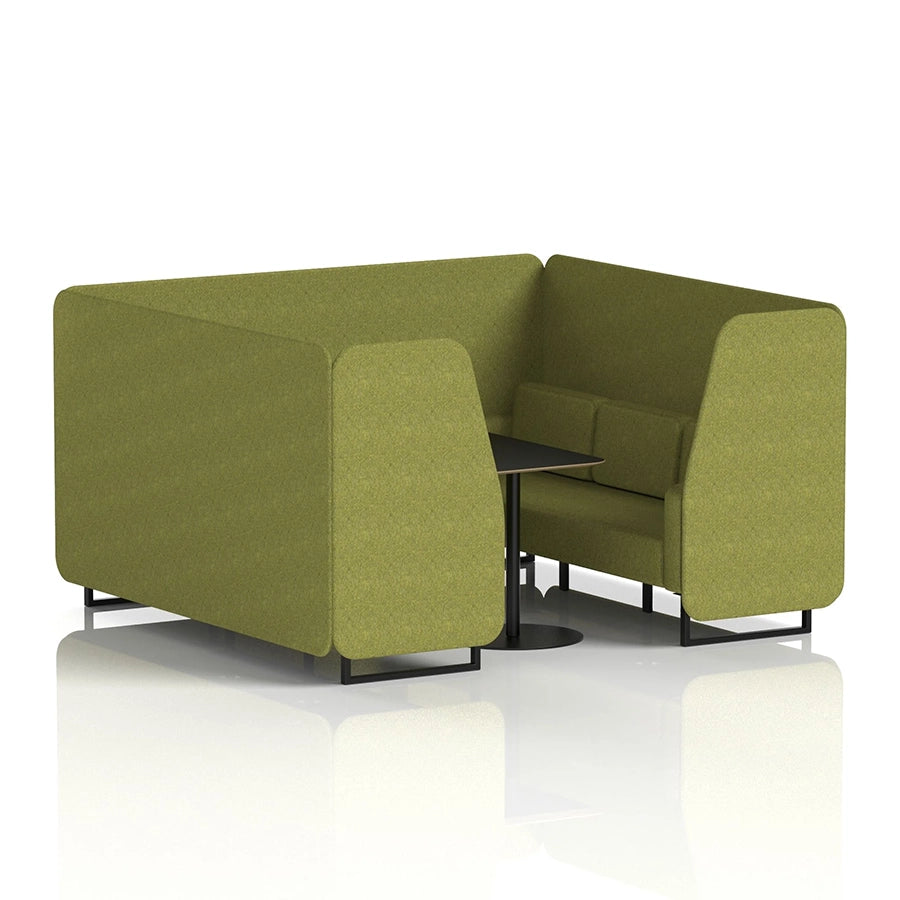 Brixworth Booth in Single Tone - 6 Seater with Black Table