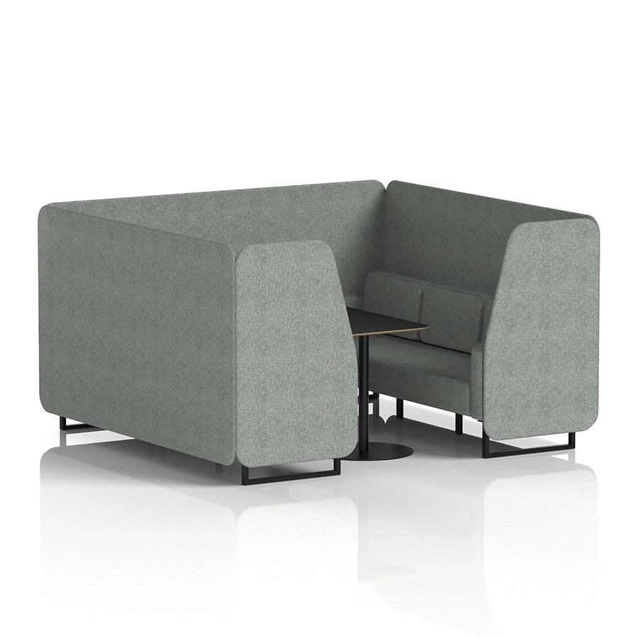 Brixworth Booth in Single Tone - 6 Seater with Black Table