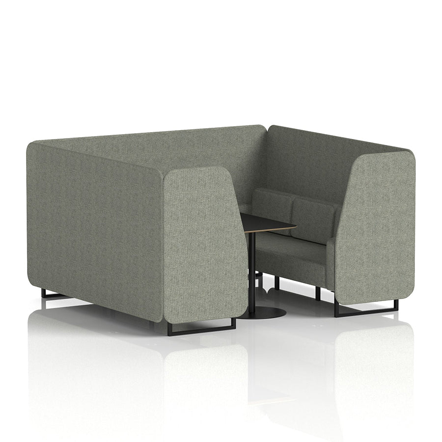 Brixworth Booth in Single Tone - 6 Seater with Black Table