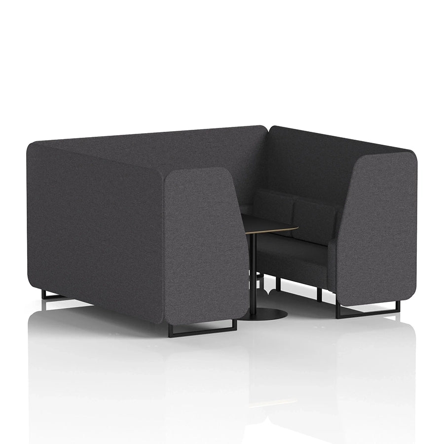 Brixworth Booth in Single Tone - 6 Seater with Black Table